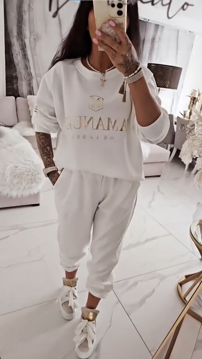 🍁🍂Women's casual set, printed top and loose pants