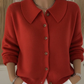 Women's Casual Ribbed Lapel Knit Cardigan